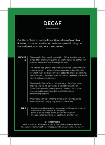 Decaf Roasted Coffee Beans 250g